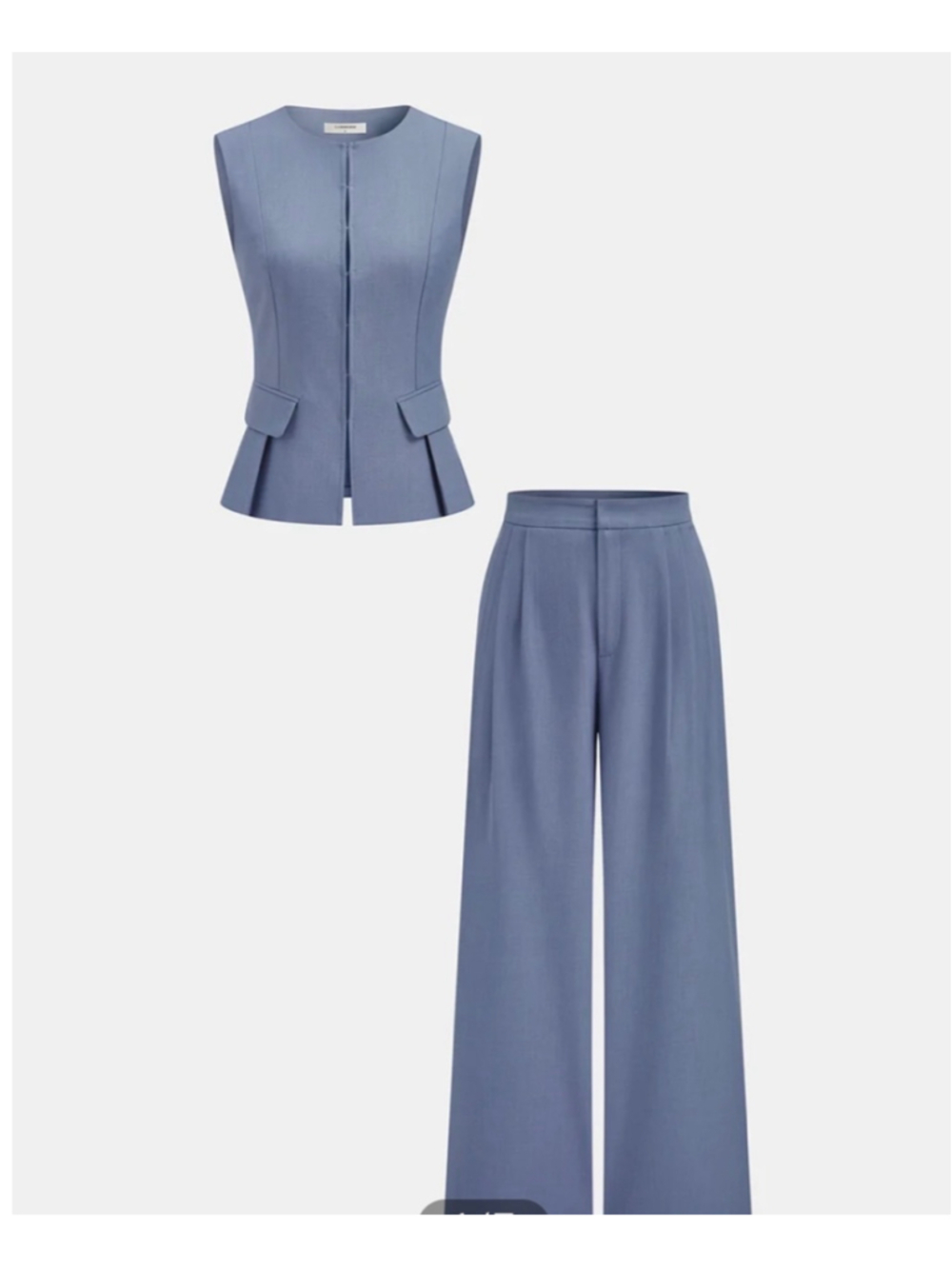 COMMENSE Vest and Wide Leg Pantsuit Set Size S Old Money Minimalist Office Boss